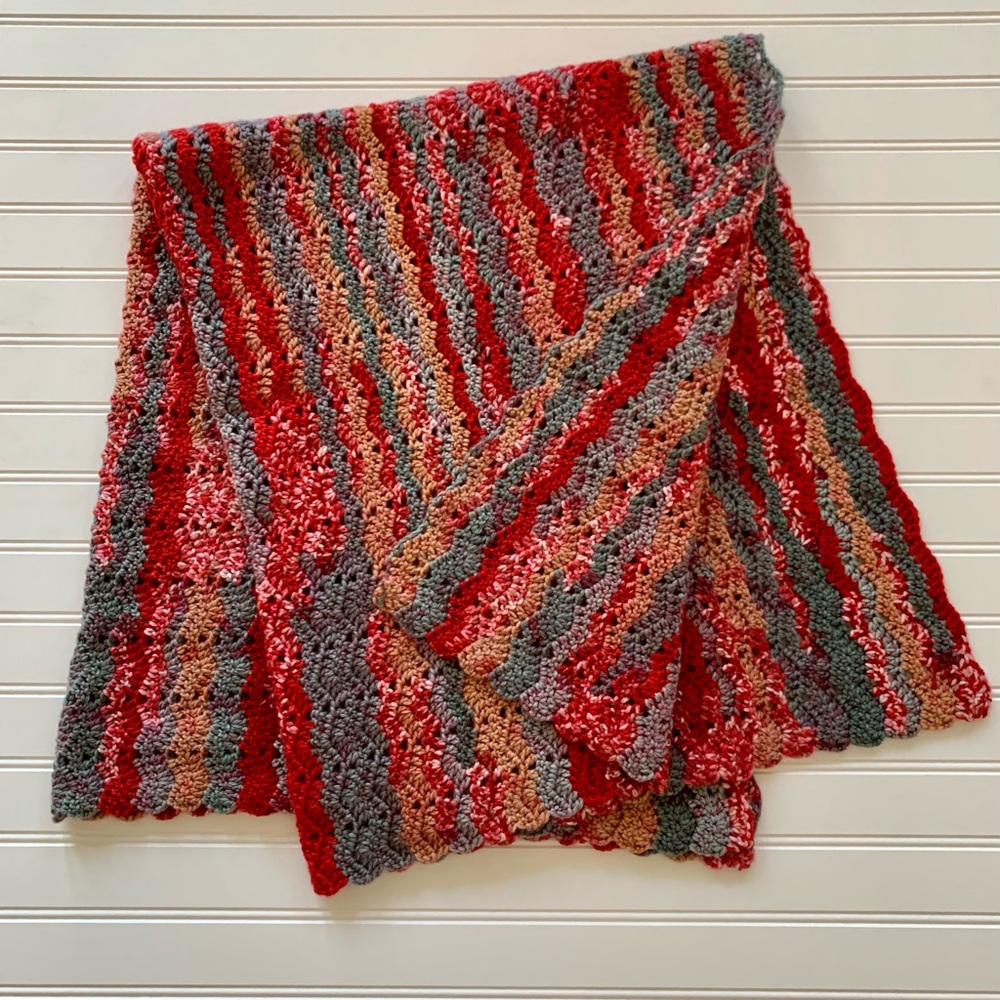 Handmade Multicolor Crochet Lapghan Throw Blanket